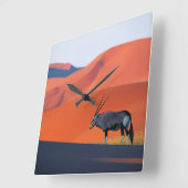 Wüsten | Namib Desert Oryx Quadratische Wanduhr (Winkel)