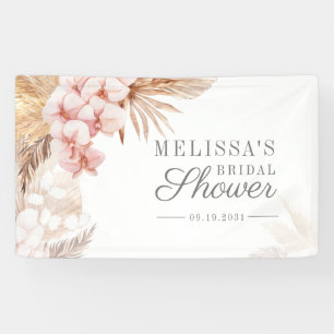 Wüsten-Pampasgras Boho Rosa Florales Brautbad Banner