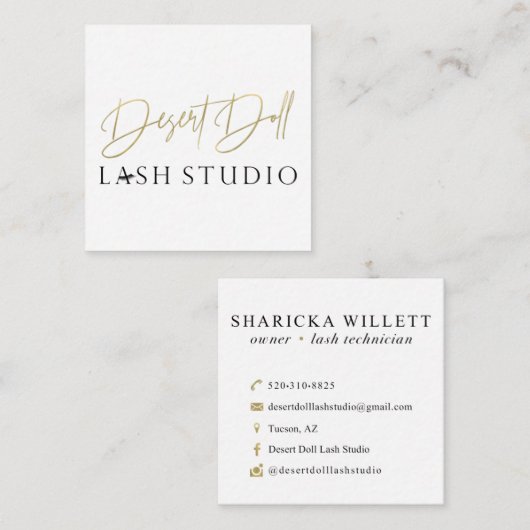 Wüsten-Puppen-Gewohnheits-Visitenkarten Quadratische Visitenkarte (Vorne/Hinten)