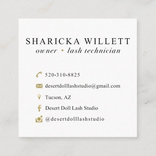 Wüsten-Puppen-Gewohnheits-Visitenkarten Quadratische Visitenkarte (Rückseite)