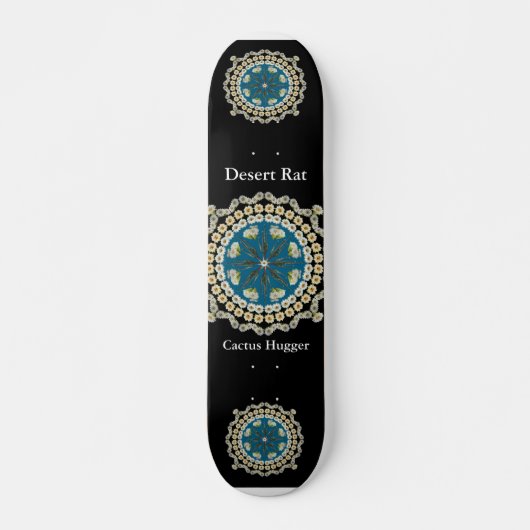 Wüsten-Raten-Skateboard mit Saguaro-Mandala Skateboard (Vorne)