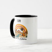 Wüsten-Regenbogen-Camping-Explorer-Abenteuer Tasse (Vorderseite Links)