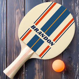 Wüsten-Retro-Regenbogen-Board-Streifen mit Namen Tischtennis Schläger