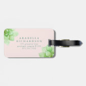 Wüsten-rosa saftige Blumen Gepäckanhänger (Rückseite horizontal)