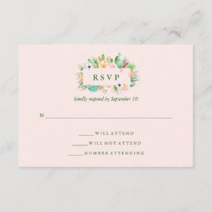 Wüsten-rosa saftiges Hochzeit UAWG RSVP Karte