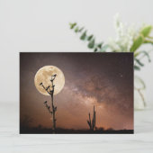 Wüsten | Saguaro Kaktus mit Vögeln in der Wüste Dankeskarte (Stehend Vorderseite)