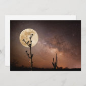 Wüsten | Saguaro Kaktus mit Vögeln in der Wüste Dankeskarte (Vorne/Hinten)