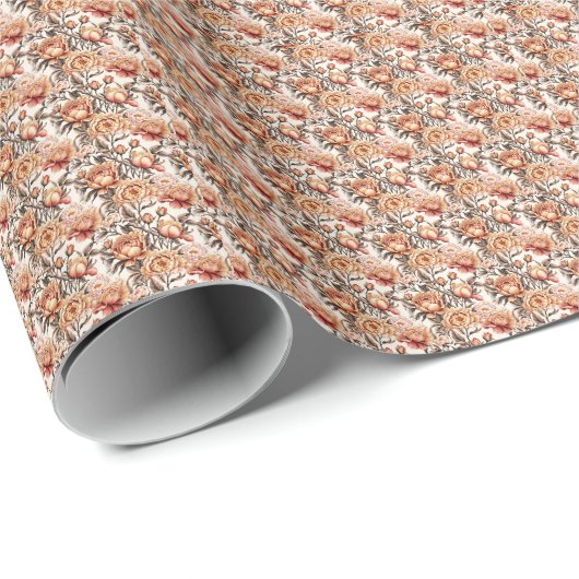 Wüsten-Sand-Blumenmuster Geschenkpapier (Rolleneckpunkt)