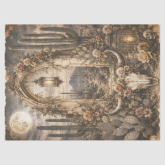 Wüsten-Schädel-Torbogen-Decoupage-Papier Boho West Seidenpapier