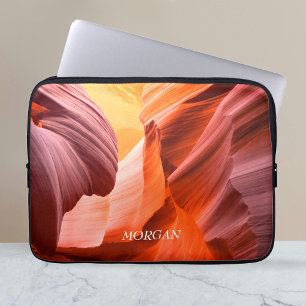 Wüsten-Slot-Canyon oder Ihr Foto, weißer Name Laptopschutzhülle