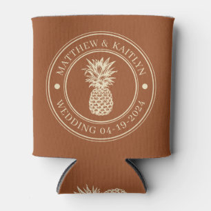 Wüsten-Sonnen-Ananas-Hochzeitskamm & Namen Dosenkühler