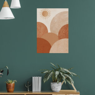Wüsten-Sonnenbogen-Poster Terrakotta-Boho-Wandku Poster