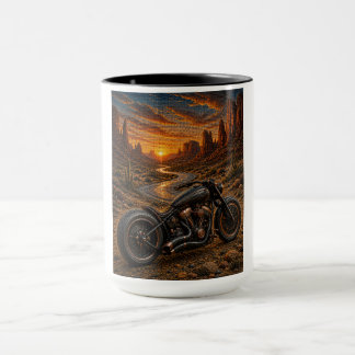 Wüsten-Sonnenuntergang-Bobber-Mosaik-Kunsttasse Tasse