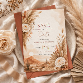 Wüsten-Sonnenuntergang Boho Save the Date Einladung