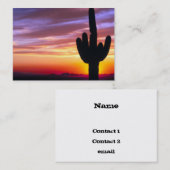 Wüsten-Sonnenuntergang-Kaktus Visitenkarte (Vorne/Hinten)