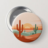Wüsten-Sonnenuntergang-Minimalist-Emblem Button (Vorne & Hinten)