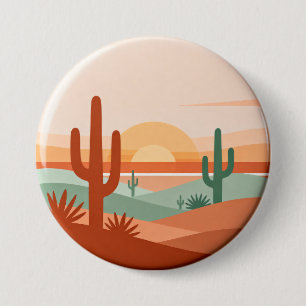Wüsten-Sonnenuntergang-Minimalist-Emblem Button