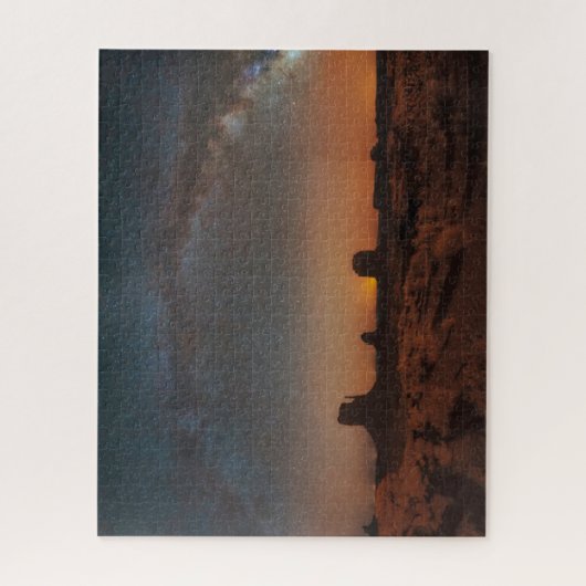 Wüsten | Sternenhimmel über einer Wüstenlandschaft Puzzle (Vertikal)