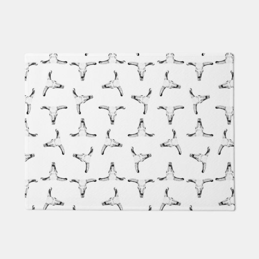 Wüsten-Stier-Horn-Schädel-Western Themed Fußmatte (Vorderseite)