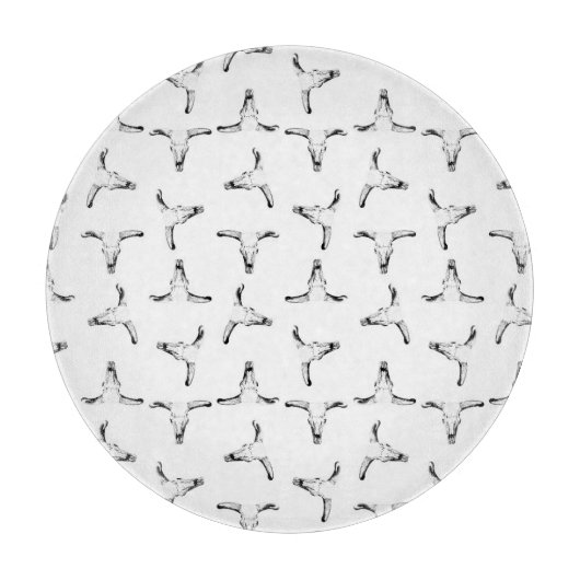 Wüsten-Stier-Horn-Schädel-Western Themed Schneidebrett (Vorderseite)