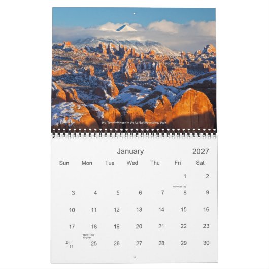 Wüsten-Südwesten 2011 landschaftlicher Kalender (Jan 2027)