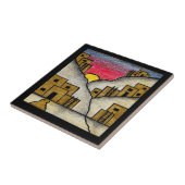 Wüsten-Südwesten-Adobe-Dorf-Volkskunst Fliese (Seite)