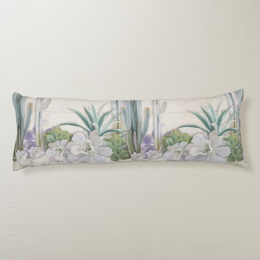 Wüsten-südwestlicher Kaktus saftiges Shiplap Holz Seitenschläferkissen (Rückseite)