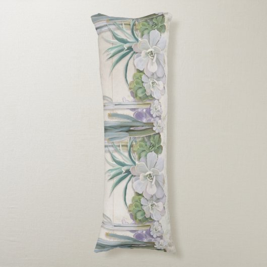 Wüsten-südwestlicher Kaktus saftiges Shiplap Holz Seitenschläferkissen (Vorderseite Vertikal)