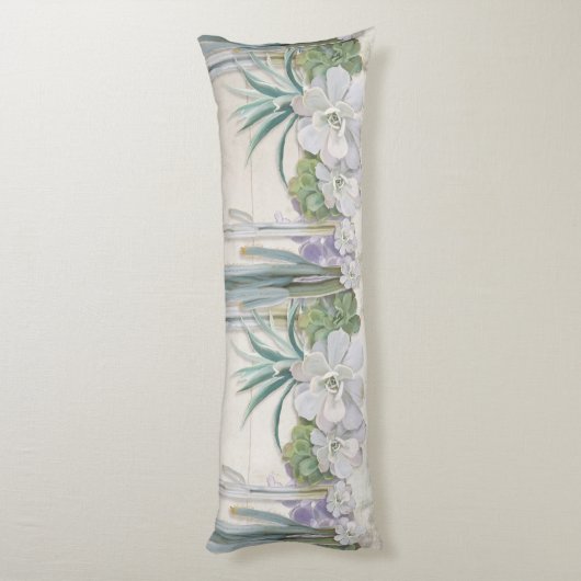 Wüsten-südwestlicher Kaktus saftiges Shiplap Holz Seitenschläferkissen (Rückseite (Vertikal))