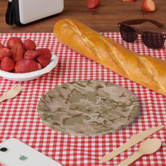 Wüsten-Tarnmuster, Militär-Muster, Armee Pappteller (Picknick)