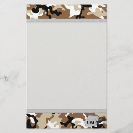 Wüsten-Tarnung mit Identifikations-Umbau Briefpapier (Vorderseite)