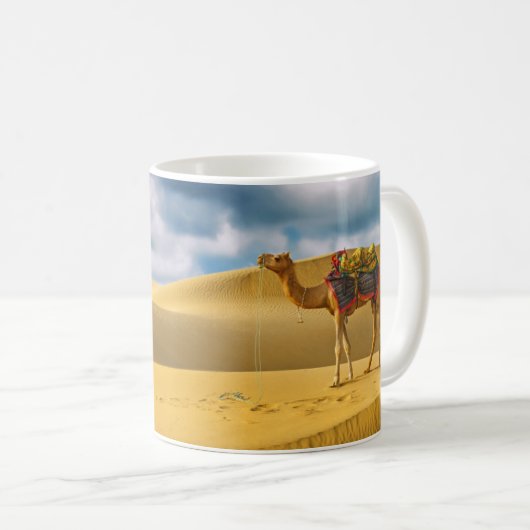 Wüsten | Thar Desert Rajasthan India Camel Kaffeetasse (VorderseiteRechts)
