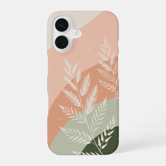 Wüsten- und Wald-Boho-Farbspiel Botanik iPhone 16 Hülle (Rückseite)
