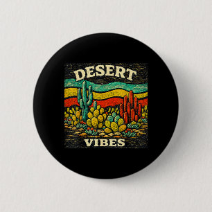 Wüsten-Vibes Retro-Kaktus-Design Outdoor Boho Button