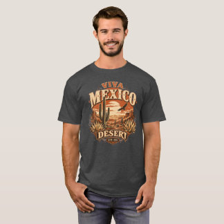 Wüsten-West-Cactus-Grafik-T-Shirt aus Mexiko T-Shirt