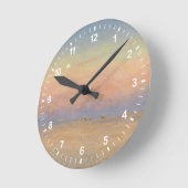 Wüsten-Wohnwagen Runde Wanduhr (Winkel)