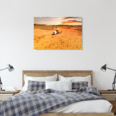 Wüsten | Wüste mit Kuhschädel Leinwanddruck (Insitu (Schlafzimmer))