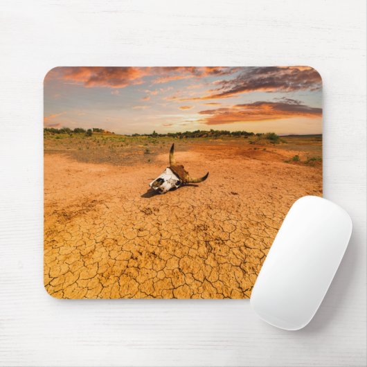 Wüsten | Wüste mit Kuhschädel Mousepad (Mit Mouse)