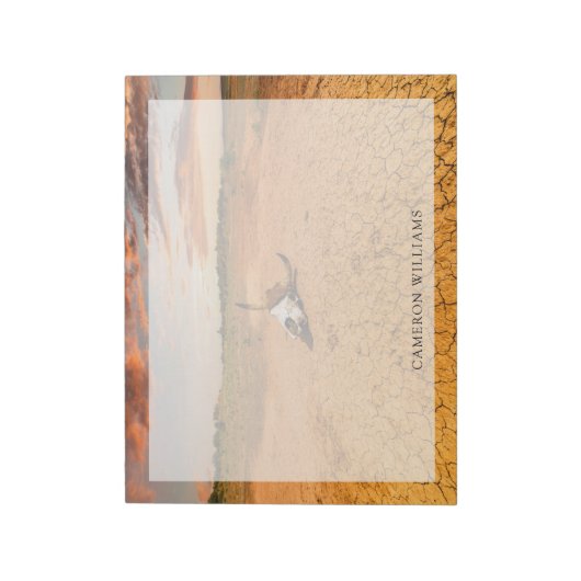 Wüsten | Wüste mit Kuhschädel Notizblock (Rotiert)