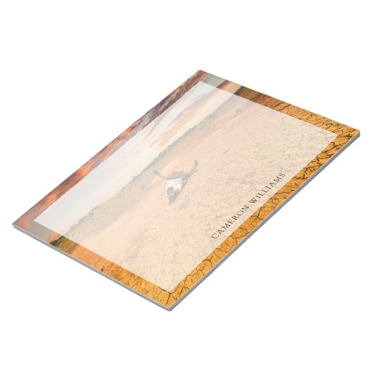 Wüsten | Wüste mit Kuhschädel Notizblock (angewinkelt)