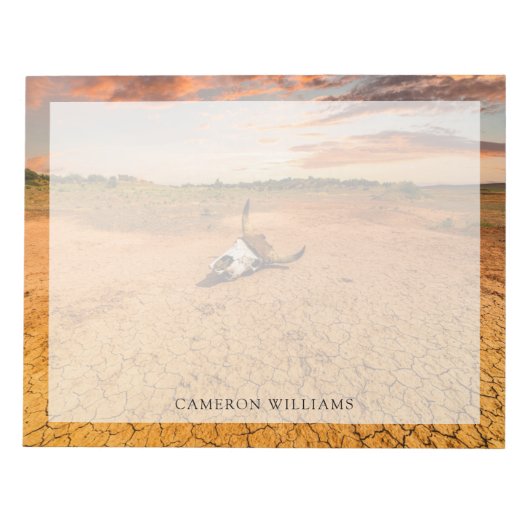 Wüsten | Wüste mit Kuhschädel Notizblock (Vorderseite)