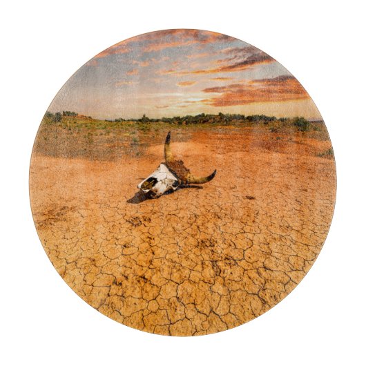 Wüsten | Wüste mit Kuhschädel Schneidebrett (Vorderseite)