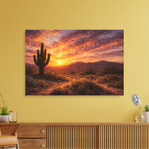 Wüsten-Zwielicht: Der majestätische Saguaro Leinwanddruck
