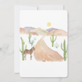 Wüstenabenteuer beginnt Sukkulent Boho Babydusche Einladung (Rückseite)