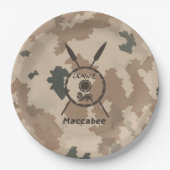 Wüstenabschirm und Speere Pappteller (Vorderseite)