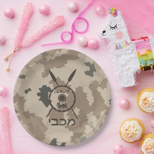 Wüstenabschirm und Speere Pappteller (Party)