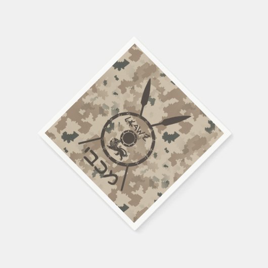 Wüstenabschirm und Speere Serviette (Ecke)