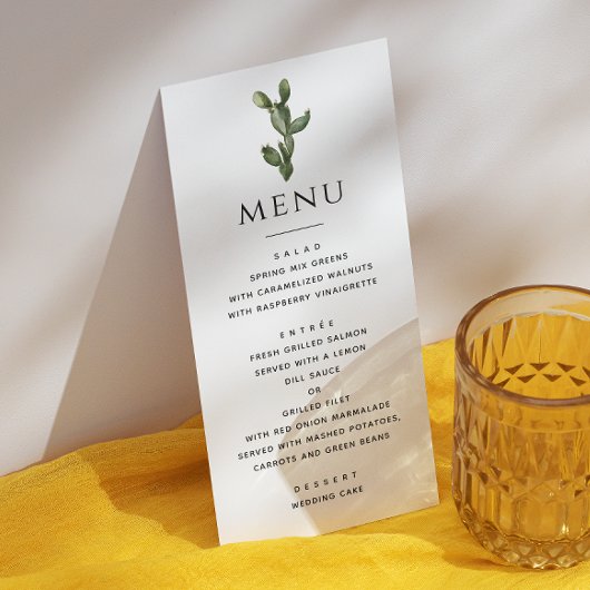 Wüstenaktuskaktus | Elegant Boho Wedding Menükarte
