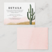 Wüstenaktuskarte für die Hochzeitsdetails Begleitkarte (Vorne/Hinten)