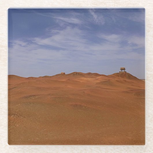 Wüstenansicht - Gobi Glasuntersetzer (Vorderseite)